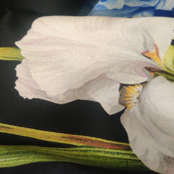 Dolce & Gabbana Iris Print Stretch Silk Midi Dress 38 2 - Picture 16 of 16